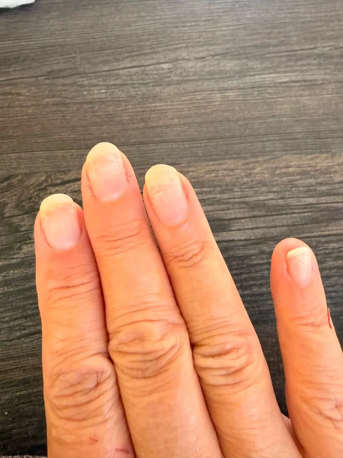 Close-up of Jacqui's Berry Pop Glaize manicure